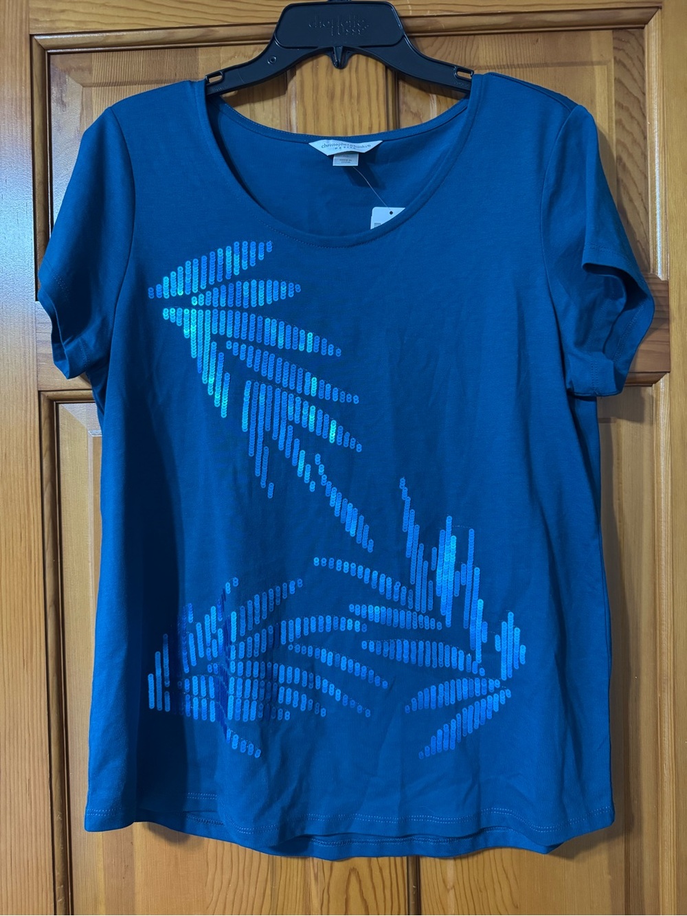 Christopher & Banks Teal Blue Short-Sleeve Graphic Tee